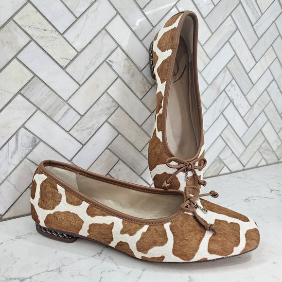 Sam Edelman Shoes - Sam Edelman Marisol Leopard Print Calf Hair Leather Flats Ballerina Shoes Size 6